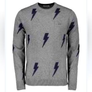 SUN 68 Maglia Uomo Lightning Bolt Crew Sweater US Large - Italian XXL